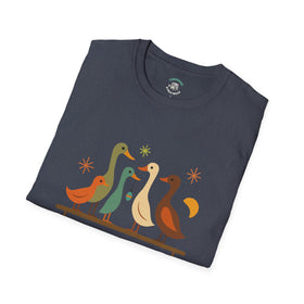 Vintage Retro Ducks Unisex Softstyle T-Shirt, Duck Lover Gift, Cute DucksTee, Animal Print Shirt, Graphic Tee for Duck Owners